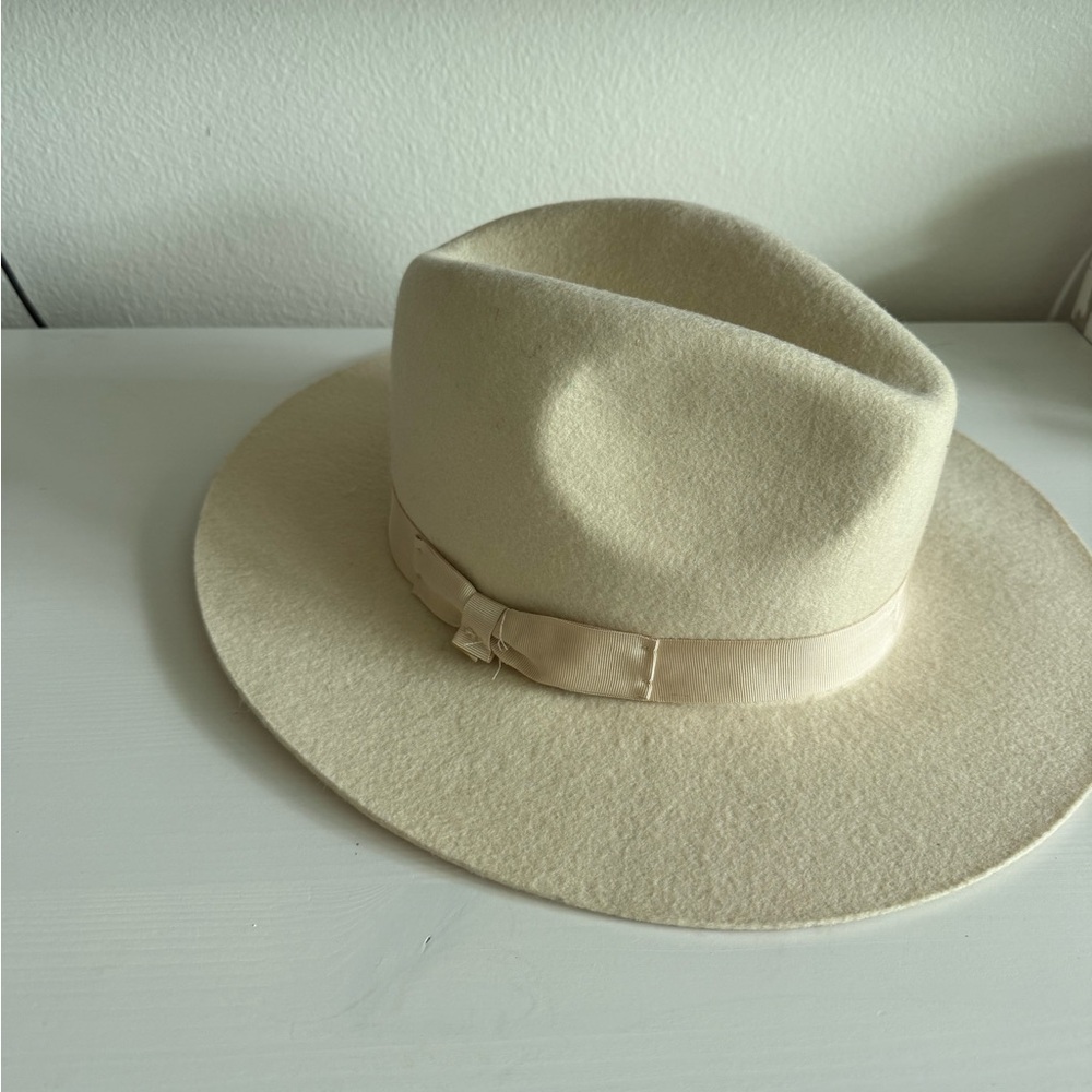 Lack Of Color Cream and Black Wool Hat